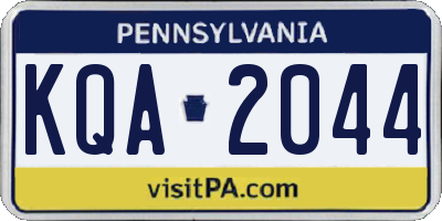PA license plate KQA2044