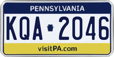 PA license plate KQA2046