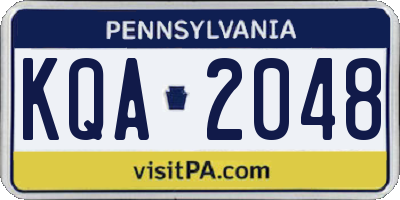 PA license plate KQA2048