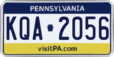 PA license plate KQA2056