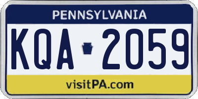 PA license plate KQA2059