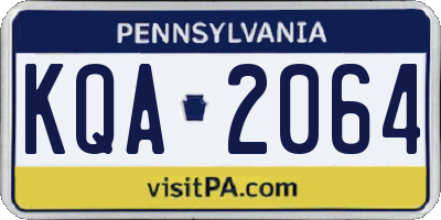 PA license plate KQA2064