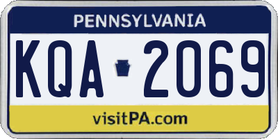 PA license plate KQA2069