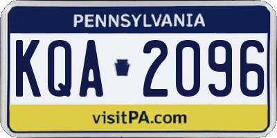 PA license plate KQA2096
