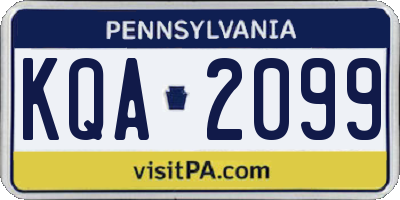 PA license plate KQA2099