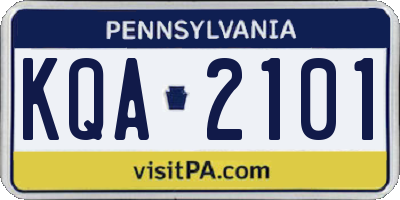 PA license plate KQA2101