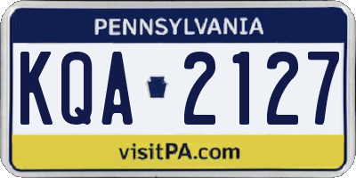 PA license plate KQA2127