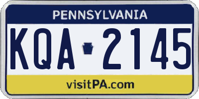 PA license plate KQA2145