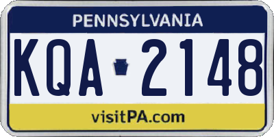 PA license plate KQA2148