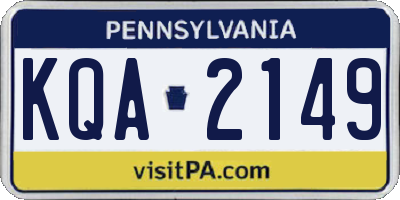PA license plate KQA2149