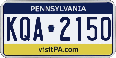 PA license plate KQA2150
