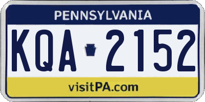 PA license plate KQA2152