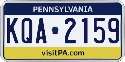 PA license plate KQA2159