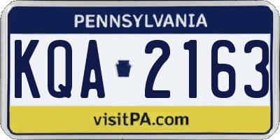 PA license plate KQA2163