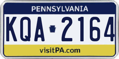 PA license plate KQA2164