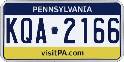 PA license plate KQA2166
