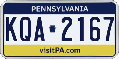 PA license plate KQA2167