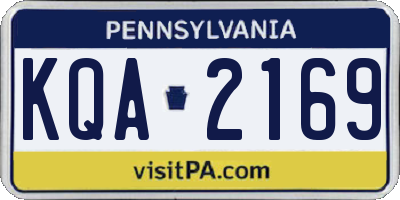 PA license plate KQA2169