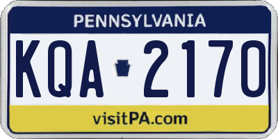 PA license plate KQA2170