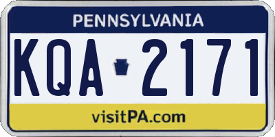 PA license plate KQA2171