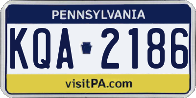 PA license plate KQA2186