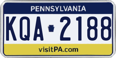 PA license plate KQA2188