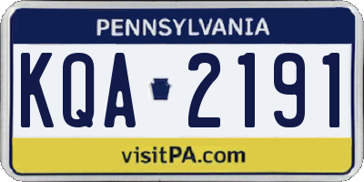 PA license plate KQA2191