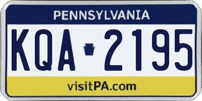 PA license plate KQA2195