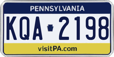 PA license plate KQA2198