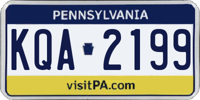 PA license plate KQA2199