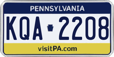 PA license plate KQA2208