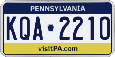 PA license plate KQA2210
