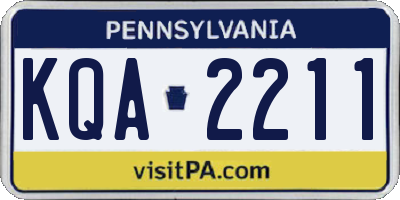 PA license plate KQA2211