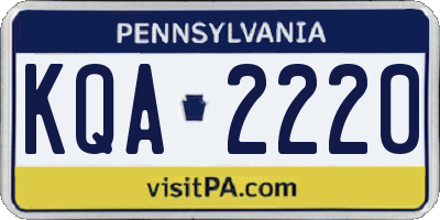 PA license plate KQA2220