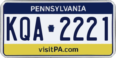 PA license plate KQA2221