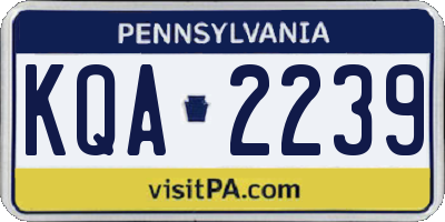 PA license plate KQA2239
