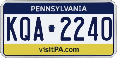 PA license plate KQA2240
