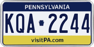 PA license plate KQA2244