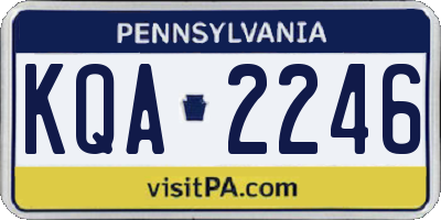 PA license plate KQA2246
