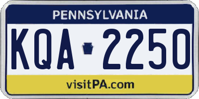 PA license plate KQA2250
