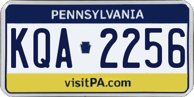PA license plate KQA2256
