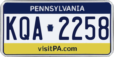 PA license plate KQA2258