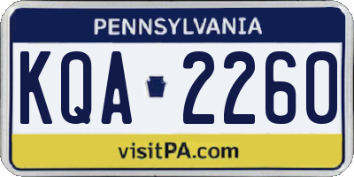 PA license plate KQA2260