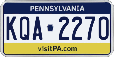PA license plate KQA2270