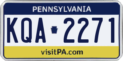PA license plate KQA2271