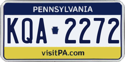 PA license plate KQA2272