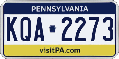 PA license plate KQA2273