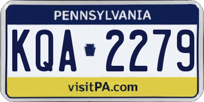 PA license plate KQA2279