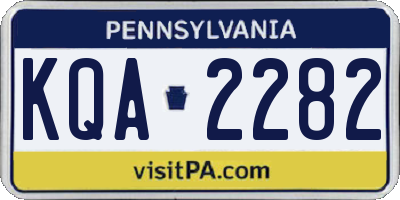 PA license plate KQA2282