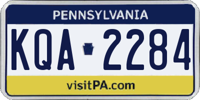 PA license plate KQA2284